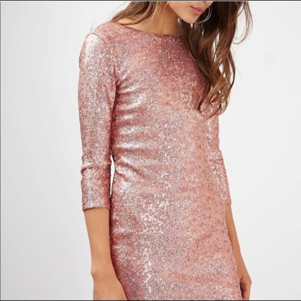 Topshop Pink Sequin Dress